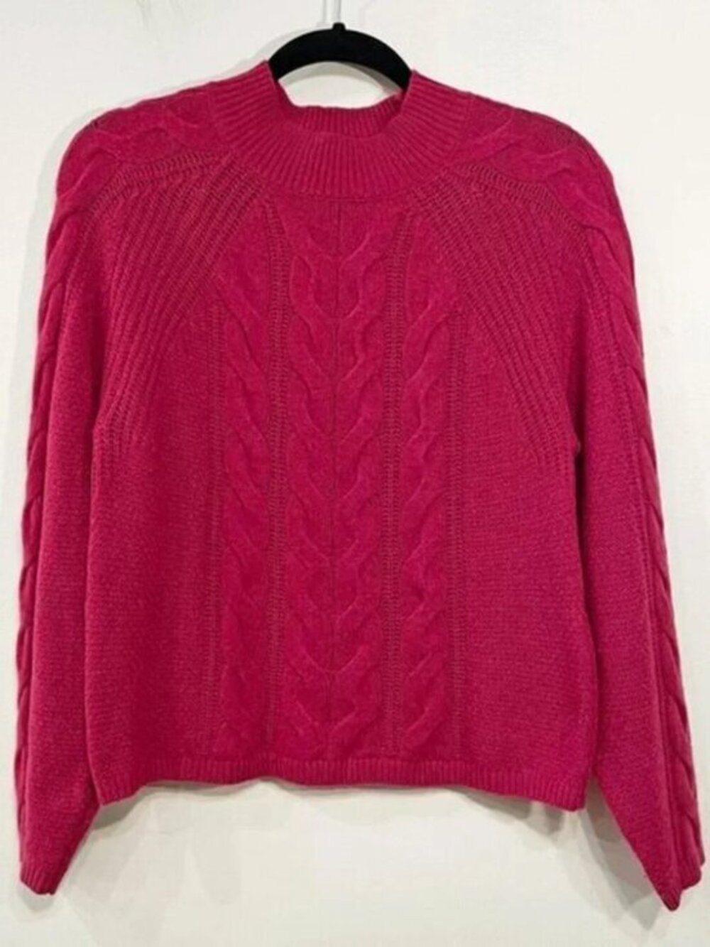 EUC Banana Republic Wool Blend Cable Knit Sweater Magenta Small
